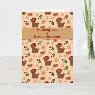 Whimsical Valp Santa Pepparkak Julkort Kort