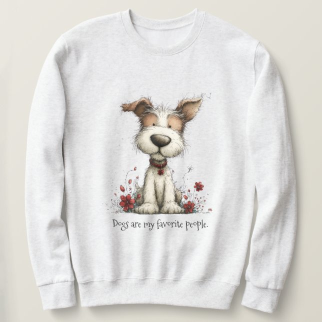 Whimsical Valp | Söt Hund Älskare Present Lång Ärmad Tröja (Design framsida)