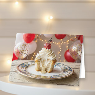 Whimsical Vanilla Cupcake Nieces födelsedag Kort