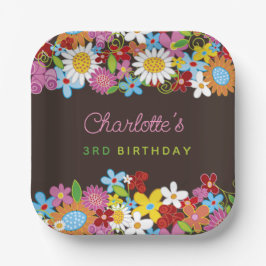 Whimsical Vår blommor Garden Födelsedagsfest