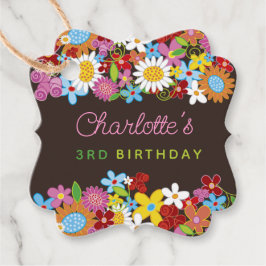 Whimsical Vår blommor Garden Födelsedagsfest Gåvor Etiketter