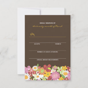 Whimsical Vår blommor Garden Wedding OSA kort