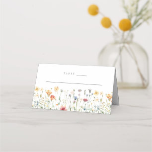 Whimsical vår vildblomma bröllop placeringskort