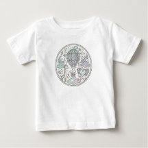 Whimsical Varm Luft Ballong Mandala Småbarn T-Shir
