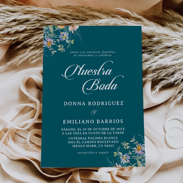 Whimsical vårträdgård vildblomma Nuestra Boda  Inbjudningar (Skapare uppladdad)