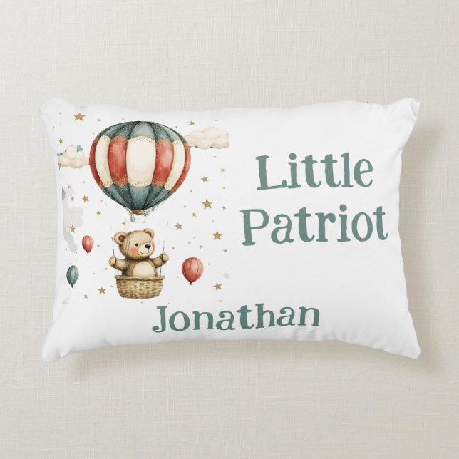 Whimsical Vattenfärg Björn Prydnadskudde (Framsidan)
