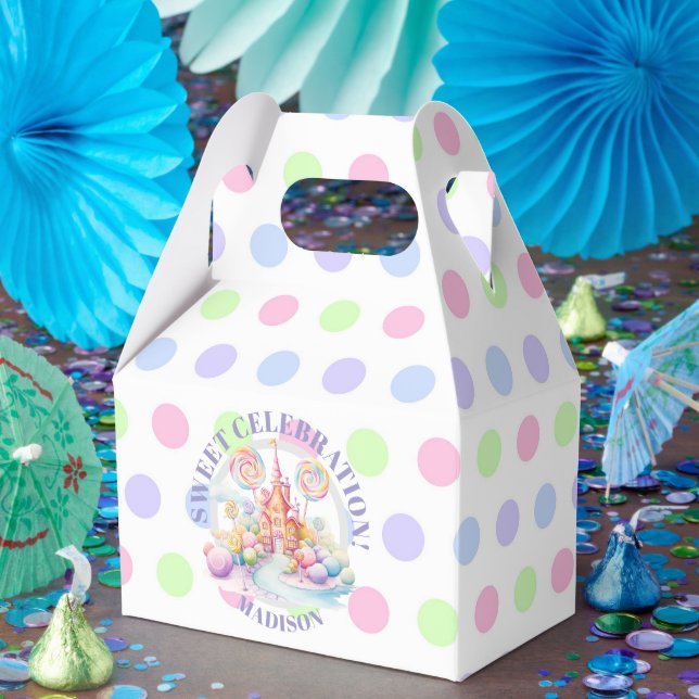 Whimsical Vattenfärg Pastell Candyland Födelsedag Presentaskar (Part)