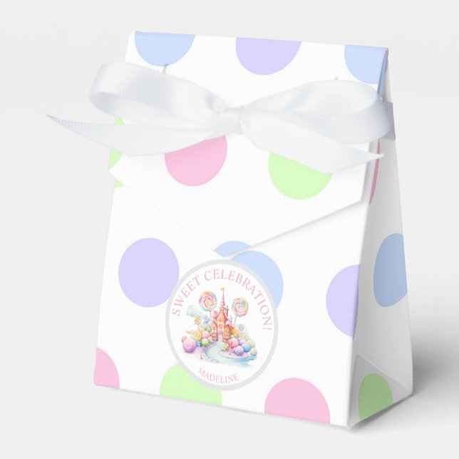 Whimsical Vattenfärg Pastell Candyland Födelsedag Presentaskar (Framsidan Sidan)