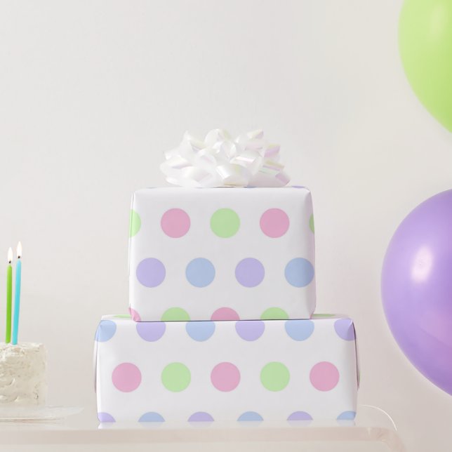 Whimsical Vattenfärg Pastell Prickig Födelsedag Presentpapper (Festgåvor)