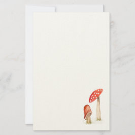Whimsical Vattenfärg Skogssvamp Brevpapper