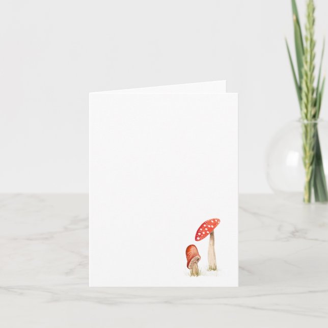 Whimsical Vattenfärg Skogssvamp Kort (Framsida)