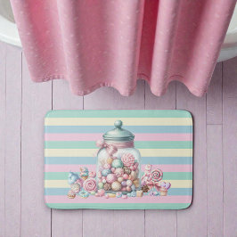 Whimsical Vattenfärg Söt Godis Badrumsmatta