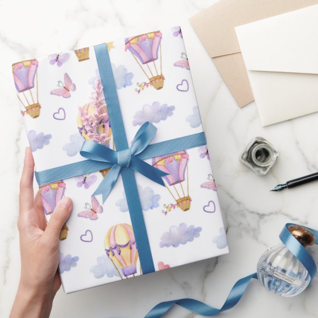 Whimsical Vattenfärg Varmluftsballong  Presentpapper (Gåvor)