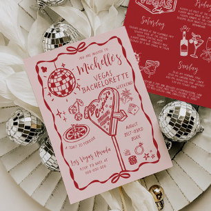 Whimsical Vegas Bachelorette Helg Itinerary Inbjudningar