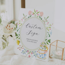 Whimsical Vildblomma Te Anpassad Text Skylt