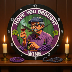 Whimsical Vin Enthusiast Graphic Stor Klocka