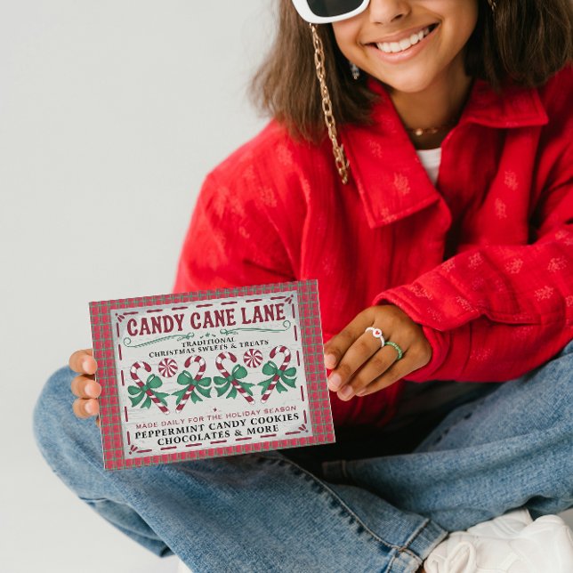 Whimsical Vintage Candy cane Helgdag Card (Skapare uppladdad)