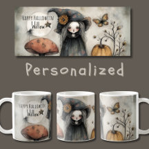 Whimsical Vintage Halloween Witch, Personlig