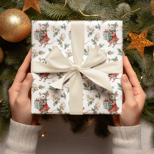 Whimsical Vintage Julmus Wrapping Paper Presentpapper