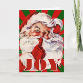 Whimsical Vintage Tomte och Glädje Anpassad Jul Helgkort