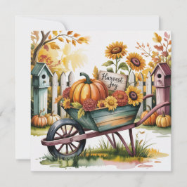 Whimsical Vintage Wheelbarrow of Fall Harvest