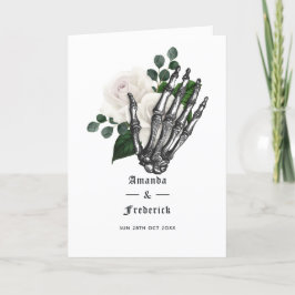 Whimsical vit blomgotskt bröllop program