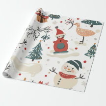 Whimsical vit handritad snöman