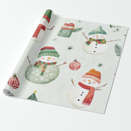 Whimsical Vit snöman Presentpapper