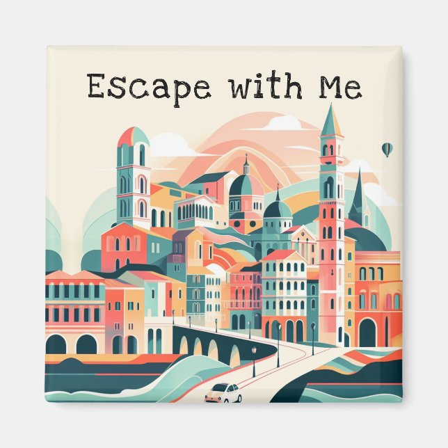 Whimsical Wanderlust Dreamscape Journey Magnet (Framsidan)