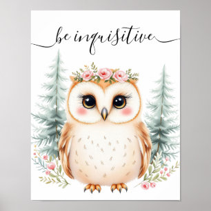 Whimsical Watercolor Affirmation Baby Uggla Nurser Poster