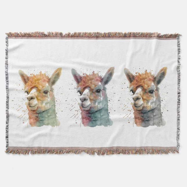 Whimsical Watercolor Alpackor Filt (Framsidan)