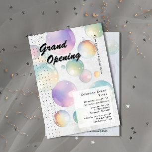 Whimsical Watercolor Aura Bubble Grand Open Inbjudningar