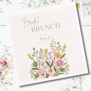 Whimsical Watercolor Bouquet Bröllopsdusch Brunch  Pappersservett