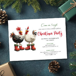 Whimsical Watercolor Chickens Modern Party Invite Inbjudningar