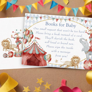Whimsical Watercolor Circus Carnival Book Request Tilläggskort
