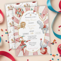 Whimsical Watercolor Cirkus Karneval Baby Shower