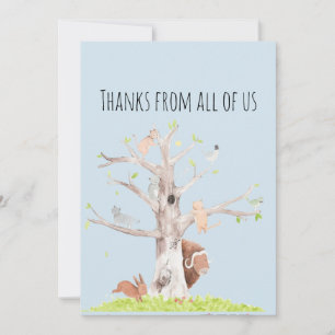 Whimsical Watercolor Djur Tack Kort