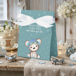Whimsical Watercolor Flygplanspilot Teddybjörn Presentaskar