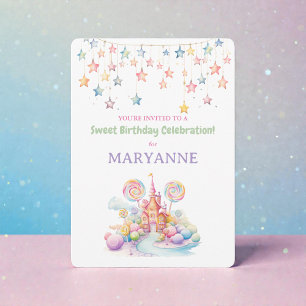 Whimsical Watercolor Godis Födelsedagsinbjudan Inbjudningar