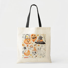 Whimsical Watercolor Halloween Tygkasse