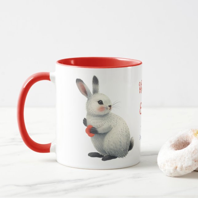 Whimsical Watercolor Kanin Påsk Mugg (Med munk)