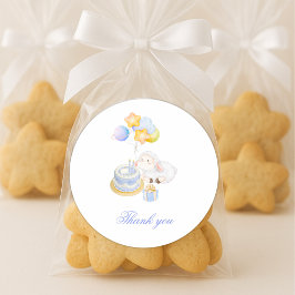 Whimsical Watercolor Lamb Birthday Stickers Runt Klistermärke