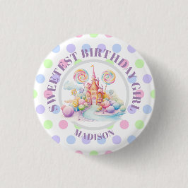 Whimsical Watercolor Pastel Candyland Birthday Knapp