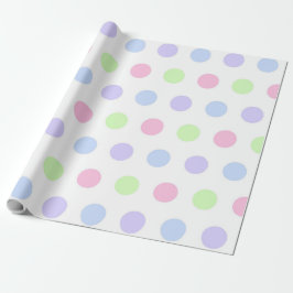 Whimsical Watercolor Pastel Polka Dot Birthday Presentpapper
