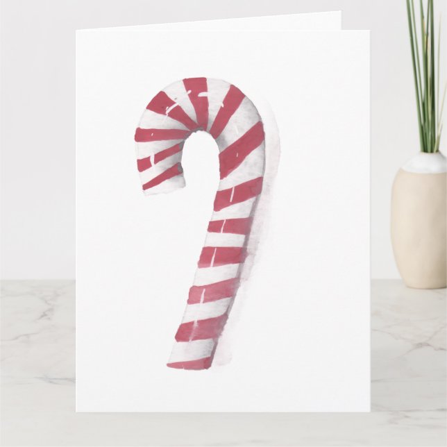 Whimsical Watercolor Pepparmyntsockerdrick Tack Kort (Framsida)