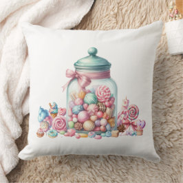 Whimsical Watercolor Sweet Candy Kudde