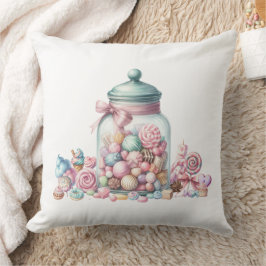 Whimsical Watercolor Sweet Candy Kudde