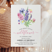 Whimsical Watercolor Vildblomma 1-årsfest