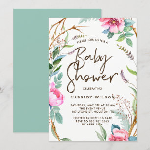 Whimsical Watercolor Wand Baby Shower-inbjudan Inbjudningar
