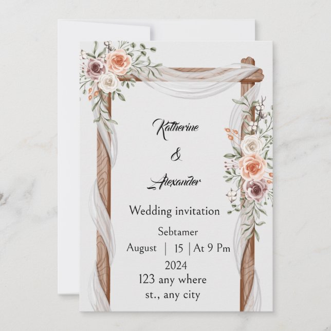 Whimsical Watercolor Wedding bjudande med mjuk Inbjudningar (Framsida)